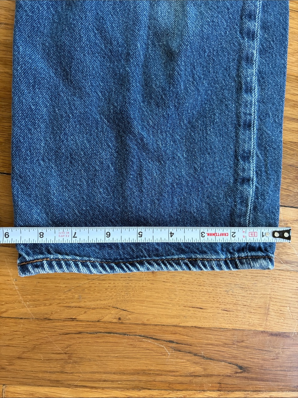 Levi's Premium Ribcage Straight Ankle Jeans 28 Rigid Ankle Crop 27" Medium Wash - Picture 8 of 13